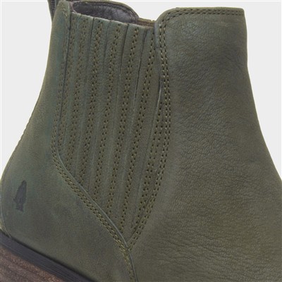 Edith Womens Green Leather Boot