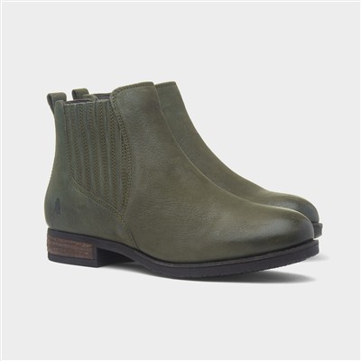 Edith Womens Green Leather Boot