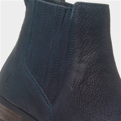 Edith Womens Navy Leather Boot