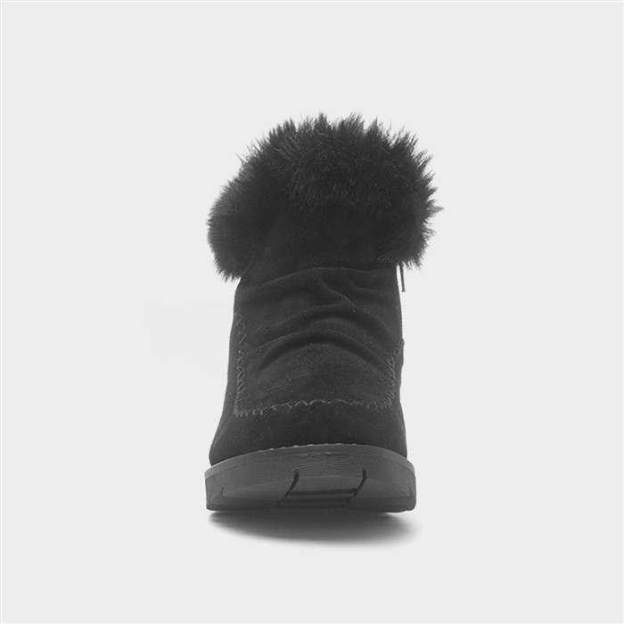 Moira Womens Black Suede Zip Up Boot
