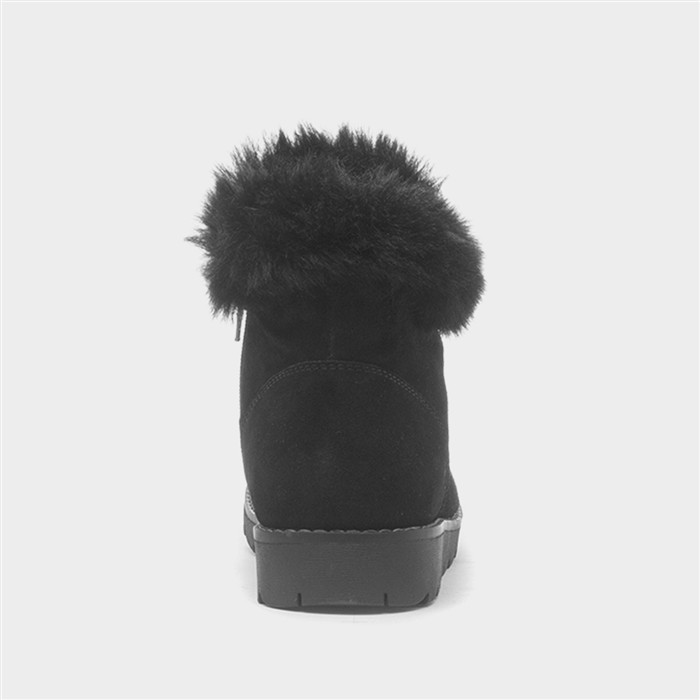 Moira Womens Black Suede Zip Up Boot