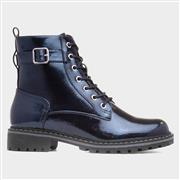 Lunar Parlour Womens Navy Patent Lace Up Boot (Click For Details)