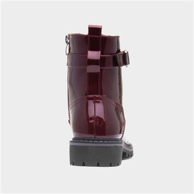 Parlour Womens Burgundy Patent Lace Up Boot
