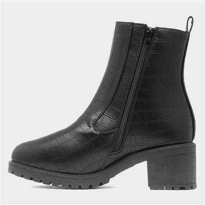 Trixie Womens Black Wide Fit Chelsea Boot