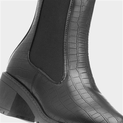Trixie Womens Black Wide Fit Chelsea Boot