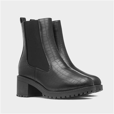 Trixie Womens Black Wide Fit Chelsea Boot