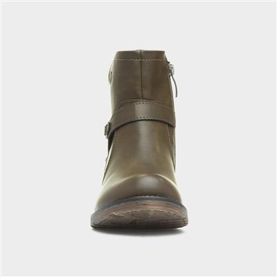 Cicely Womens Green Ankle Boot