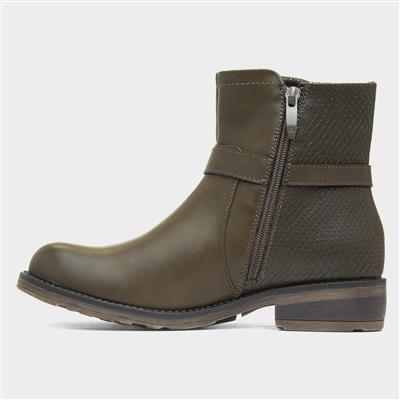 Cicely Womens Green Ankle Boot