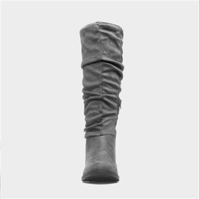 Davina Womens Grey Knee High Boot