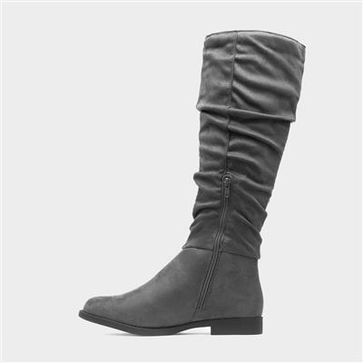 Davina Womens Grey Knee High Boot