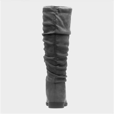 Davina Womens Grey Knee High Boot
