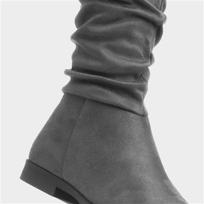 Davina Womens Grey Knee High Boot