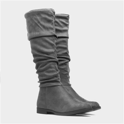 Davina Womens Grey Knee High Boot