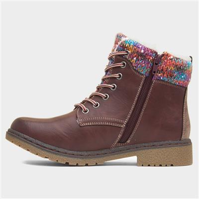 Jalapeno Womens Burgundy Ankle Boot