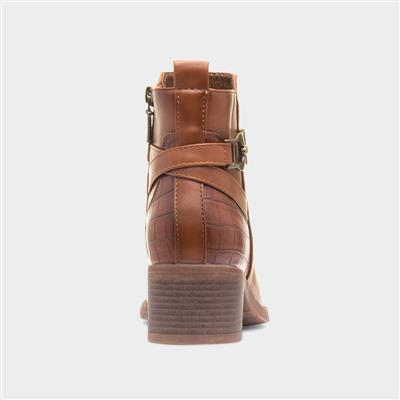 Solana Womens Tan Ankle Boot