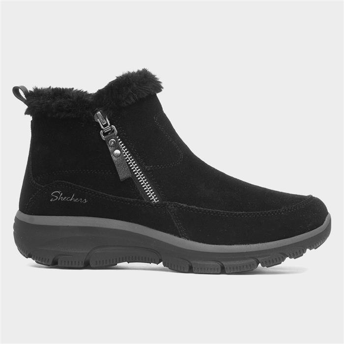Skechers Easy Going Cool Zip Womens Black Boot 17131 Shoe Zone