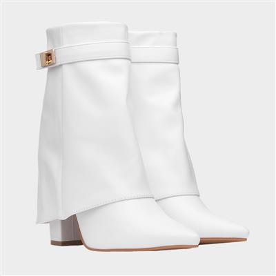Truffle Sadie Womens White Zip Up Boot