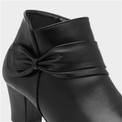 Ava Womens Black Heeled Boot