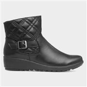 Cushion Walk Queenie Womens Black Wedge Ankle Boot (Click For Details)