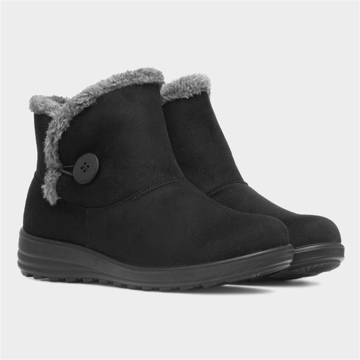 Carly Womens Black Pull On Ankle Boot