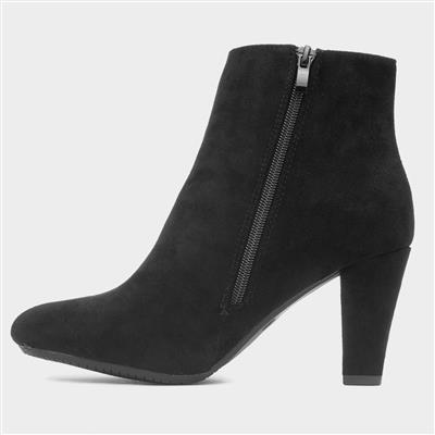 Maeve Womens Black Heeled Ankle Boot