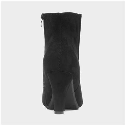 Maeve Womens Black Heeled Ankle Boot