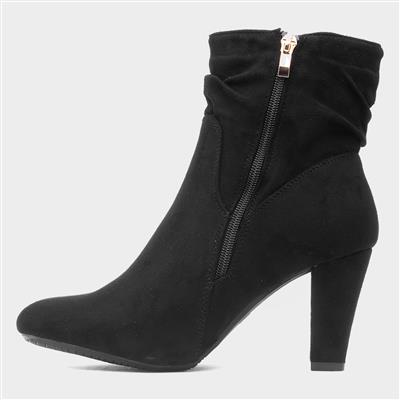 Dorian Womens Black Wide Fit Heeled Boot