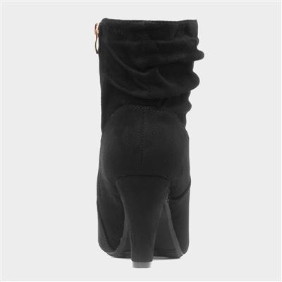 Dorian Womens Black Wide Fit Heeled Boot