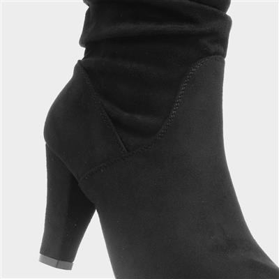 Dorian Womens Black Wide Fit Heeled Boot