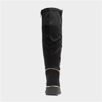 Anneliese Womens Black Knee High Boot