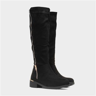 Anneliese Womens Black Knee High Boot