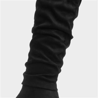 Davina Womens Black Knee High Boot