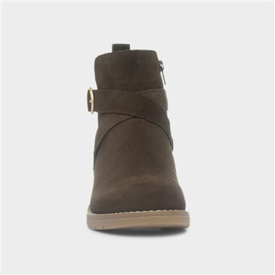 Lyra Womens Brown Leather Ankle Boot