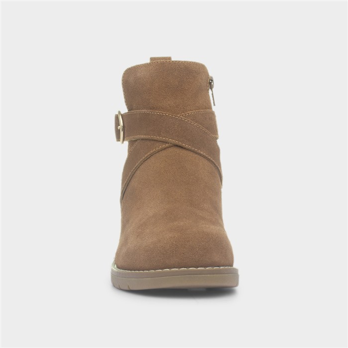 Lyra Tan Brown Leather Ankle Boot