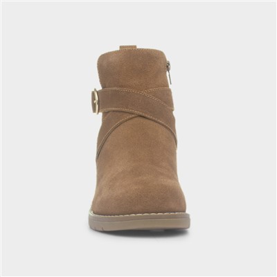 Lyra Tan Brown Leather Ankle Boot