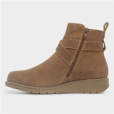 Lyra Tan Brown Leather Ankle Boot