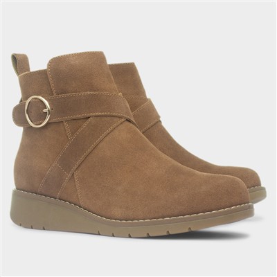 Lyra Tan Brown Leather Ankle Boot