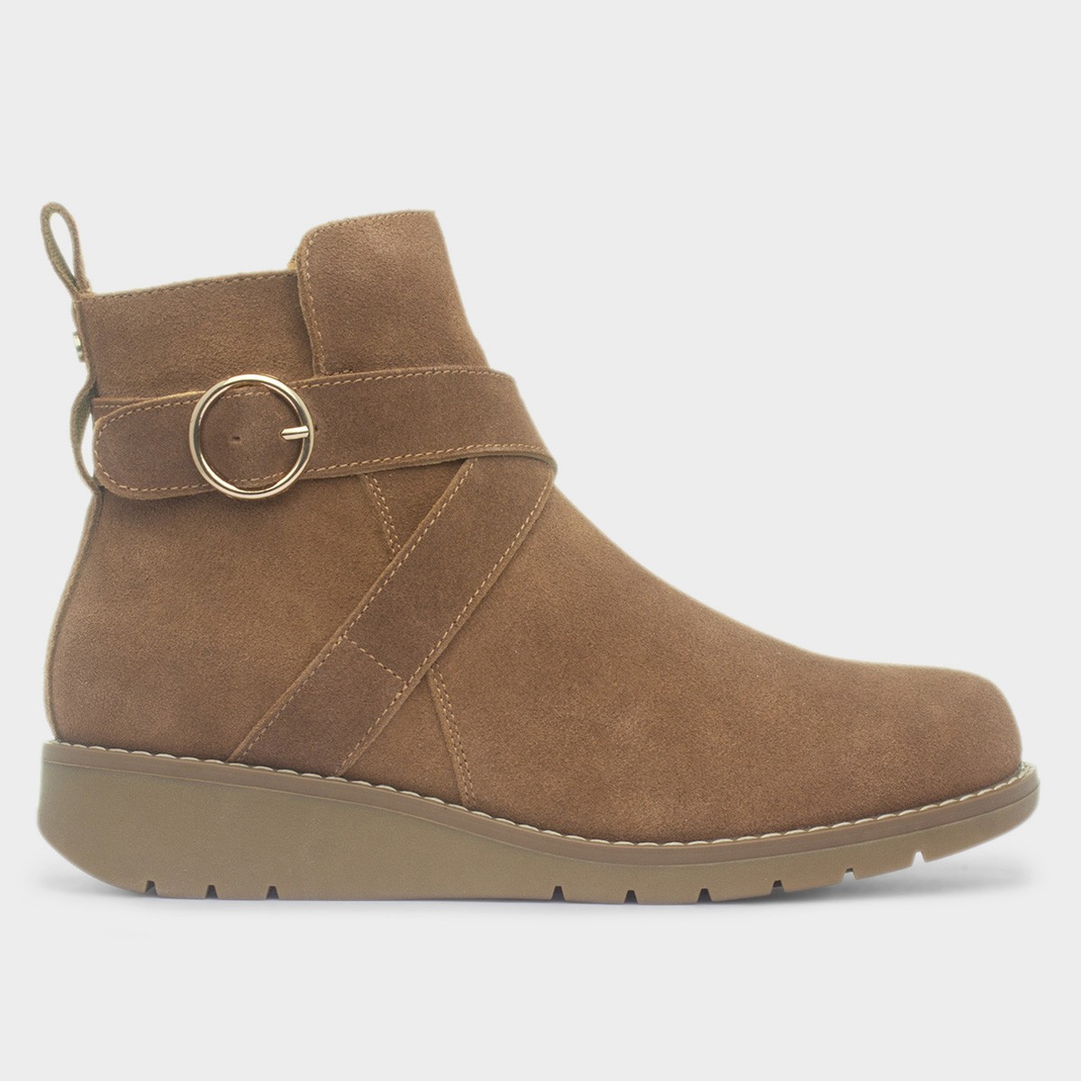 Lyra Tan Brown Leather Ankle Boot