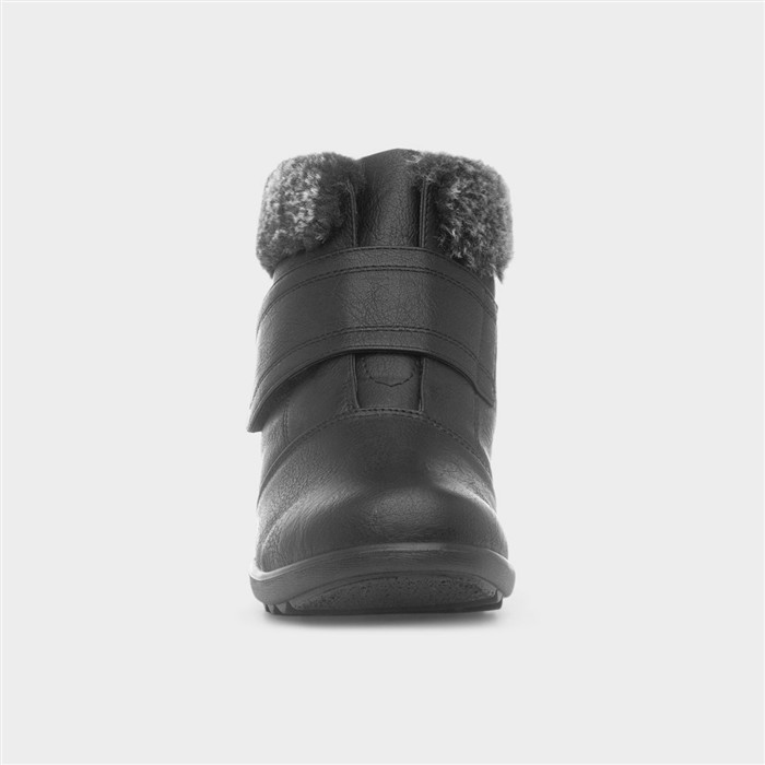 Marlie Womens Black Wedge Ankle Boot