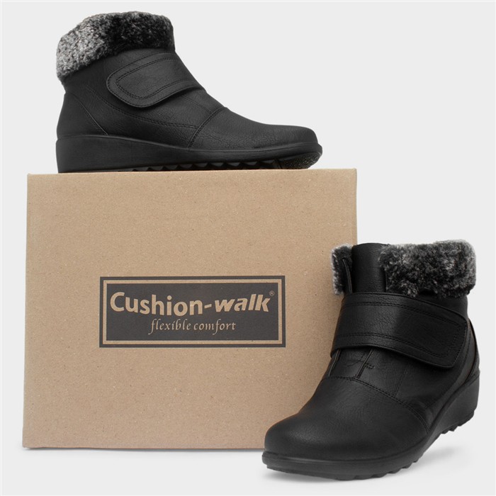 Marlie Womens Black Wedge Ankle Boot