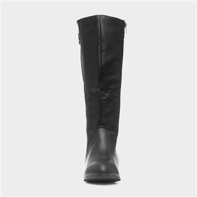 Alina Womens Black Wider Fit Knee High Boot