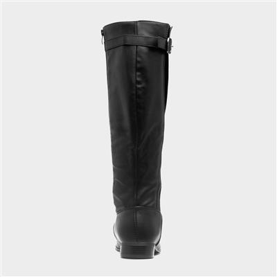 Alina Womens Black Wider Fit Knee High Boot