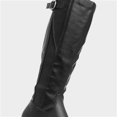 Alina Womens Black Wider Fit Knee High Boot