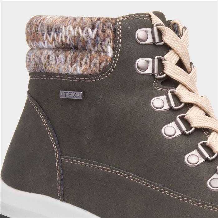 Jet Womens Olive Lace Up Ankle Boot