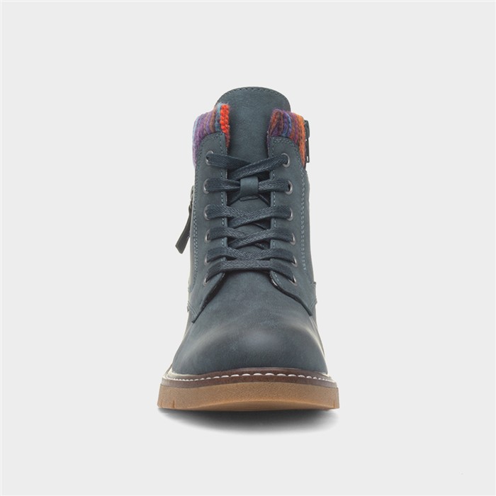 California Womens Navy Wide Fit Boot