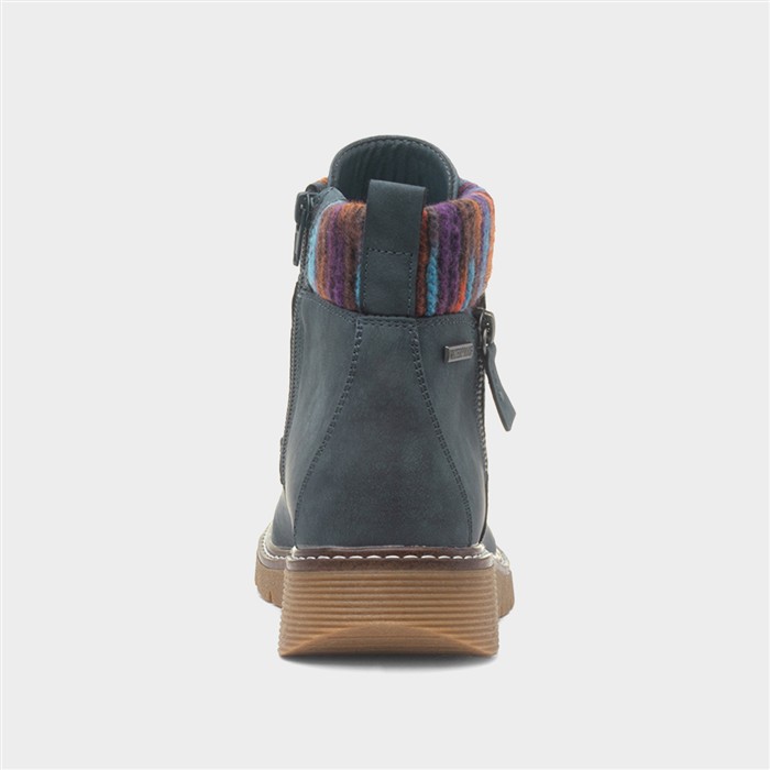 California Womens Navy Wide Fit Boot