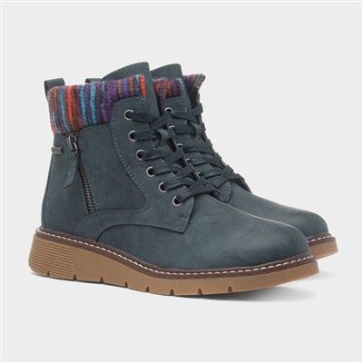 California Womens Navy Wider Fitting Boot