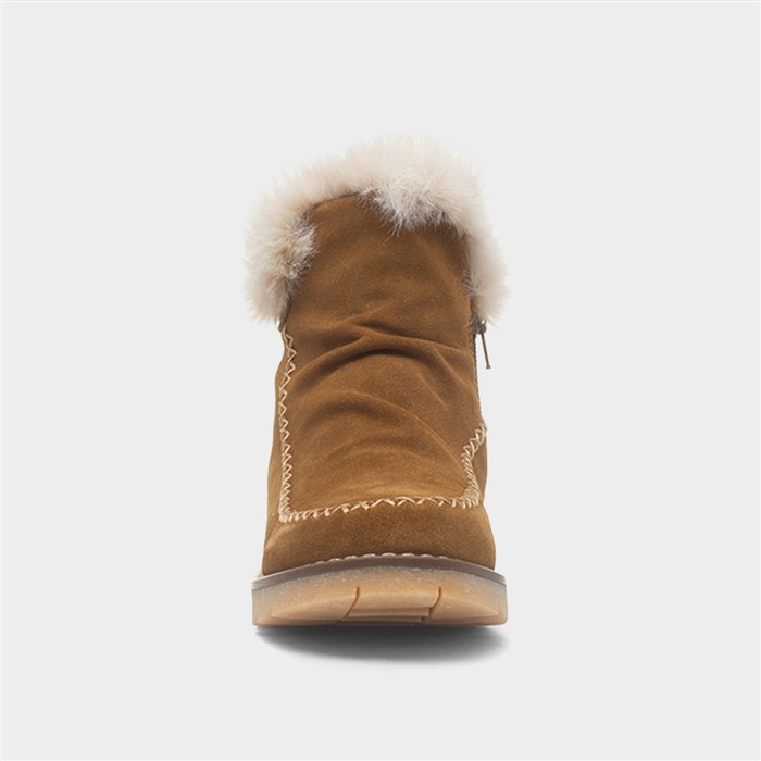 Moira Womens Tan Suede Zip Up Boot