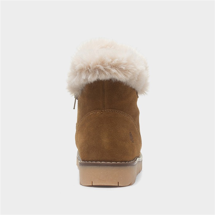Moira Womens Tan Suede Zip Up Boot