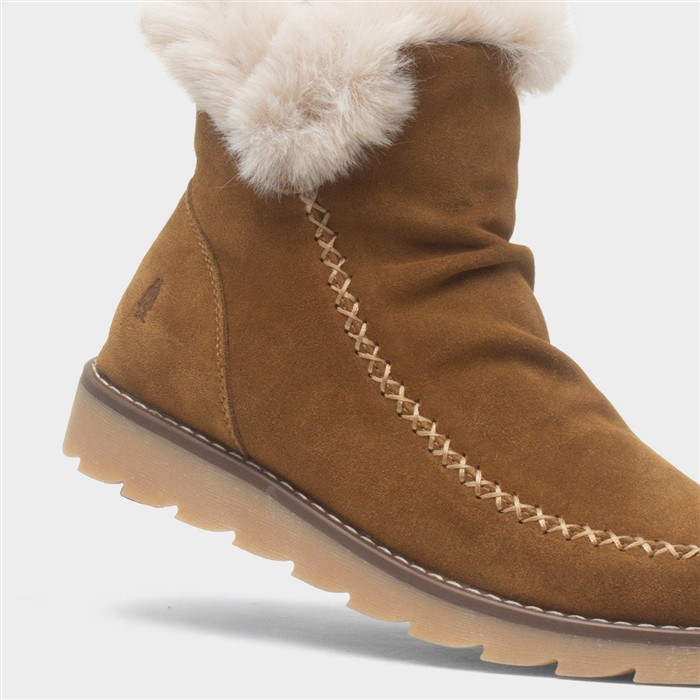 Moira Womens Tan Suede Zip Up Boot